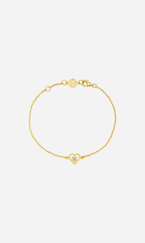 Zoe & Morgan | Kind Heart Bracelet - Gold/White Zircon