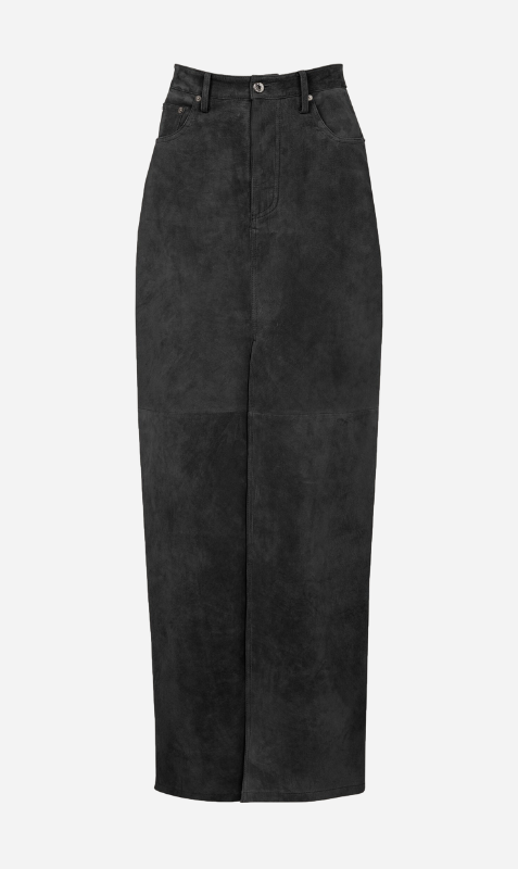 Ducie Chicago Suede Skirt Black Sisters Co
