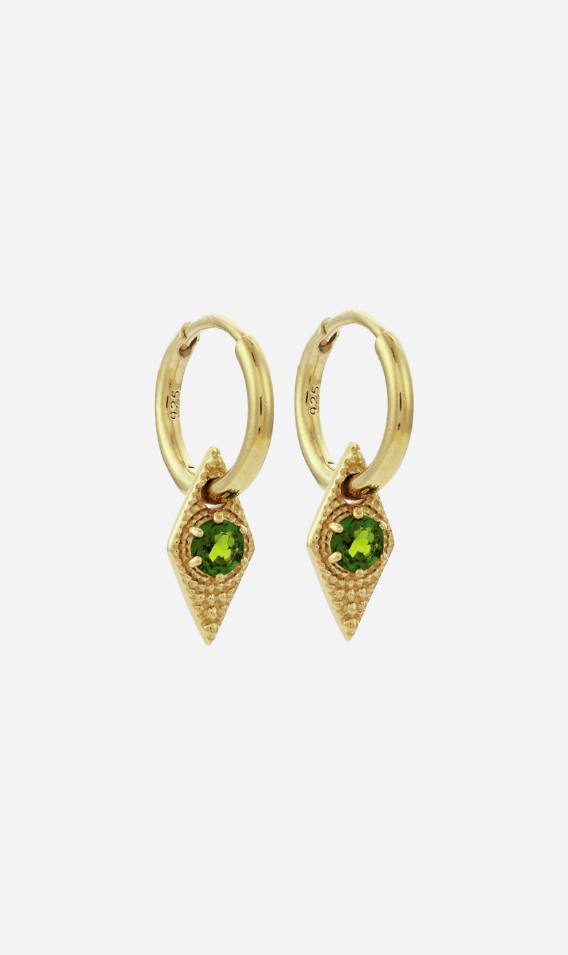 Zoe & Morgan | Zinnia Earrings - Gold With Chrome Diopside
