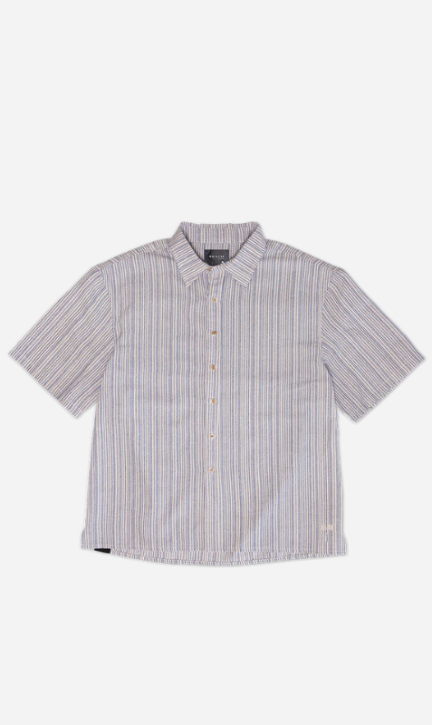 Beach Brains | Boxy Ss Shirt - Blue Stripe