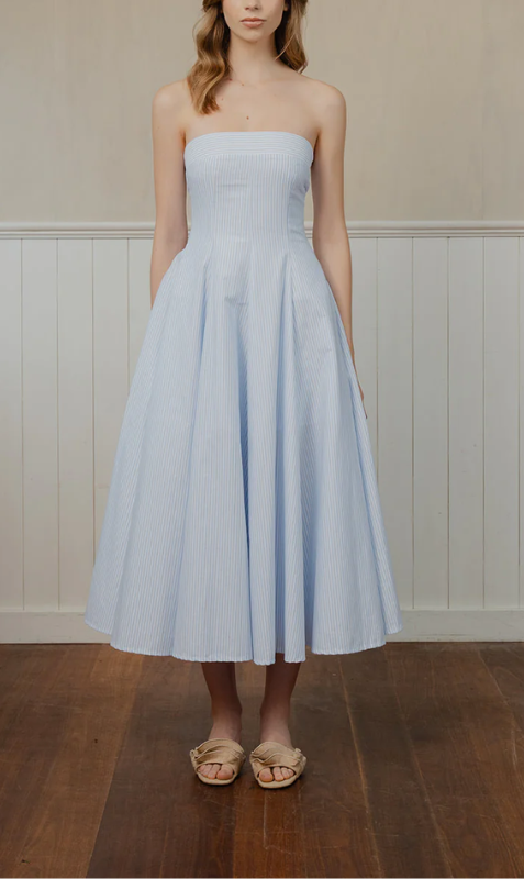 Caitlin Crisp | Lala Dress - Blue Stripe