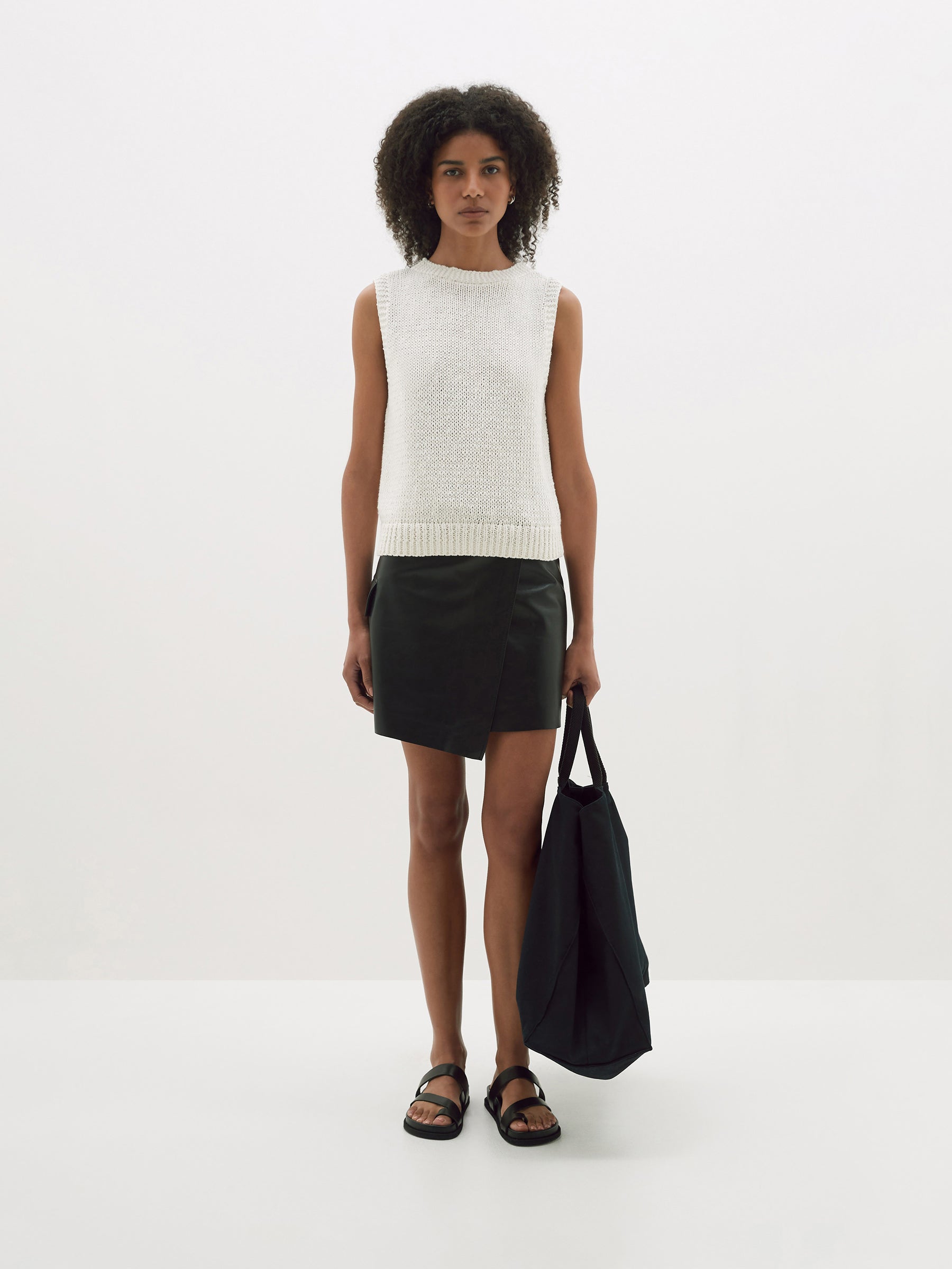 Bassike | Cotton Linen Knitted Tank - Natural