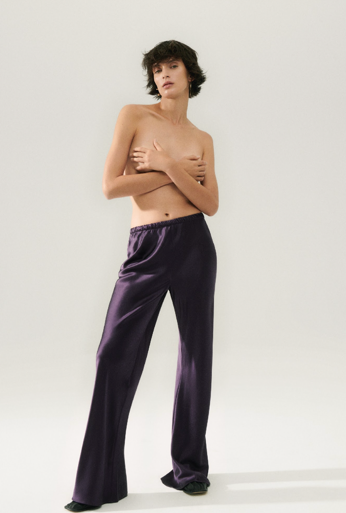 Silk Laundry | Bias Cut Pants - Blackberry