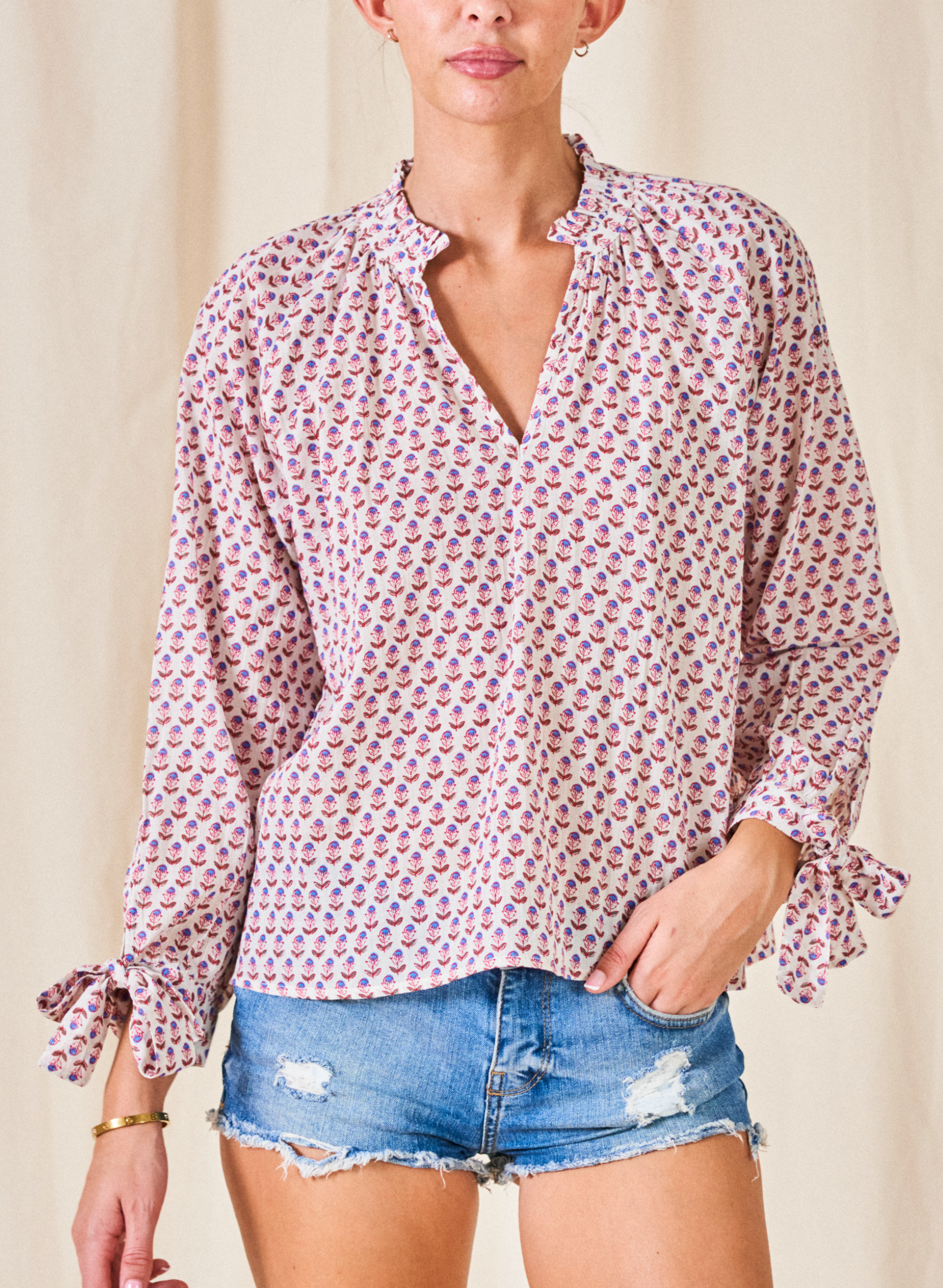 M.A.B.E | Suvi Print L/s Top - Blue