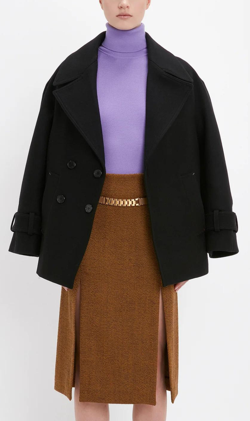 Victoria Beckham | Oversized Pea Coat - Black