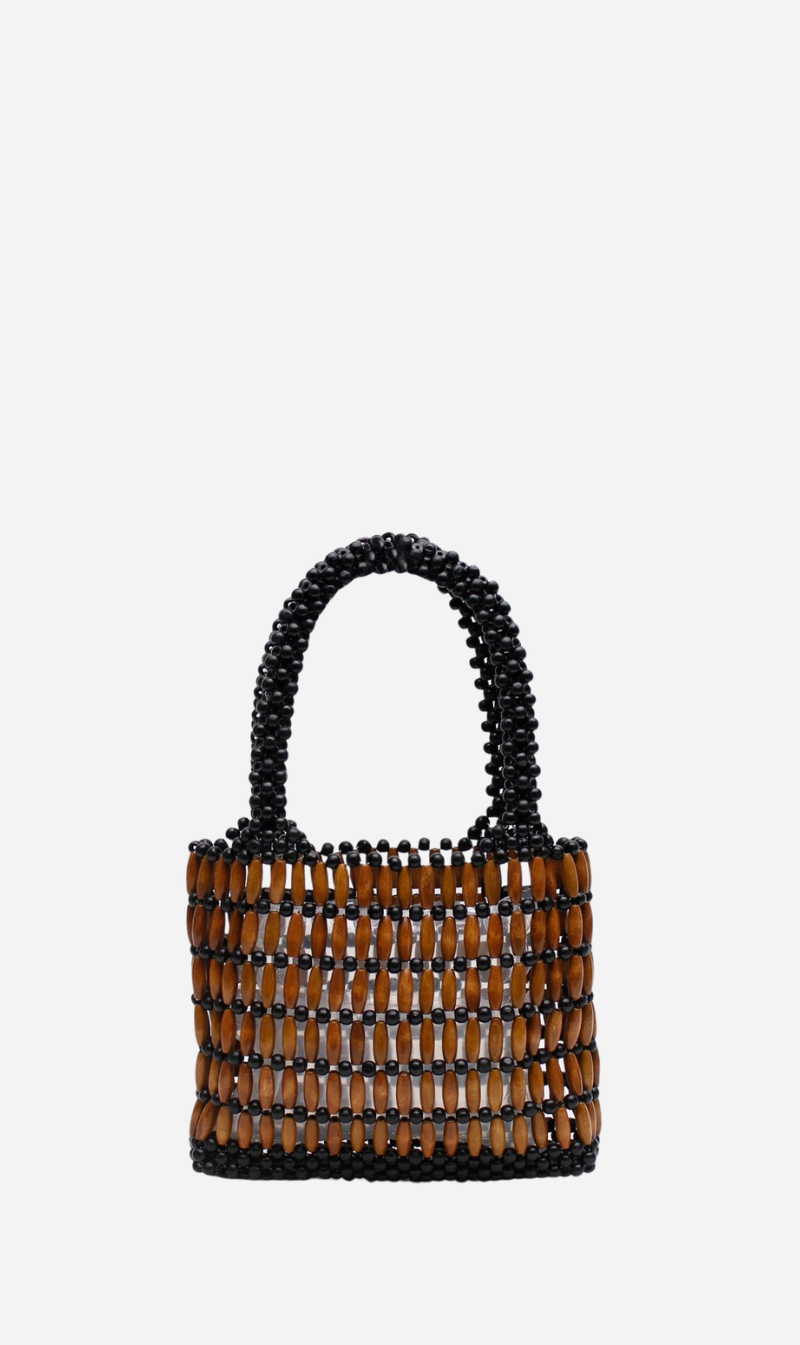 Black beaded bag hot sale