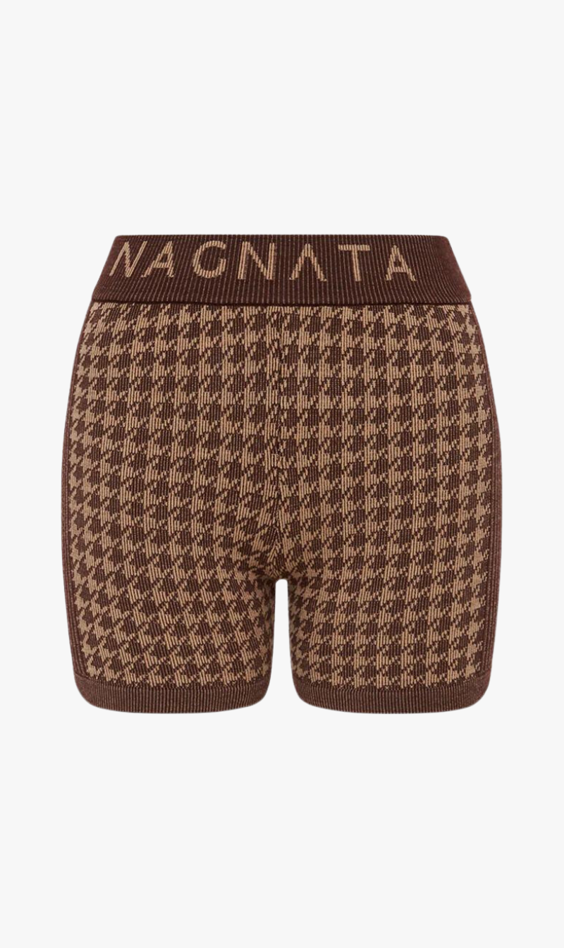 Nagnata | Checked Out Knit Short - Cacao/Sandstone