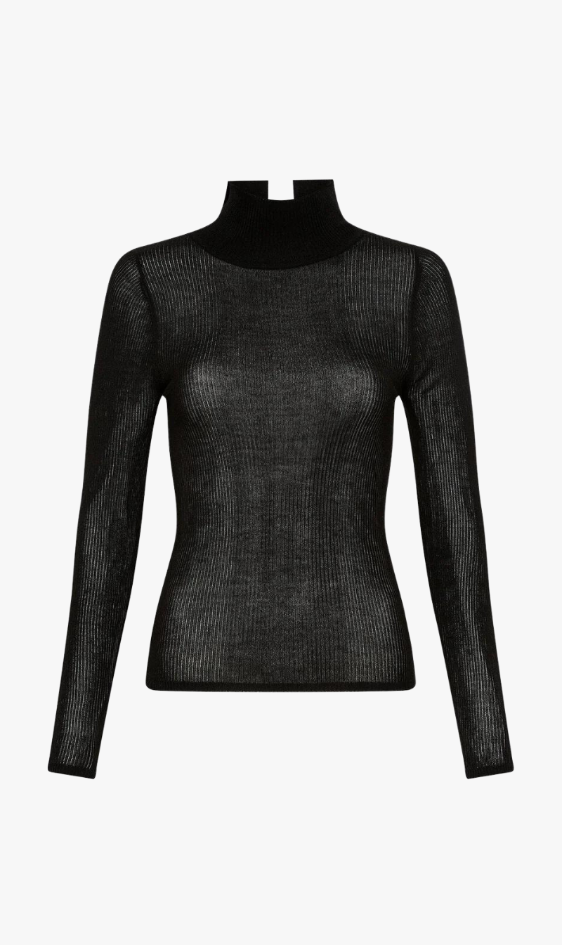 St Agni | Second Skin Knit Top - Black