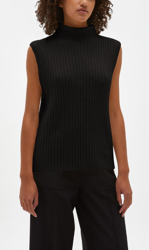 Assembly Label | Wool Alpaca Vest - Black