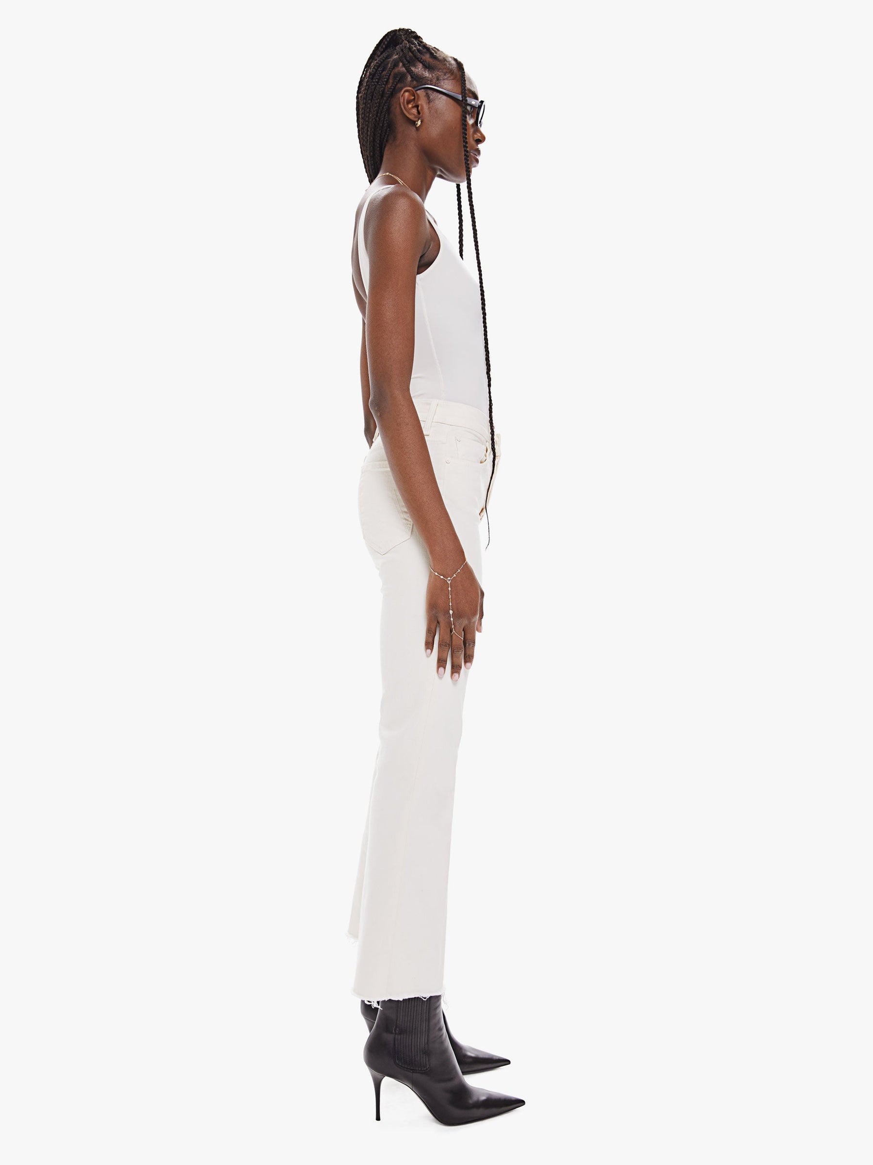 Mother | The Tripper Ankle Fray - Antique White