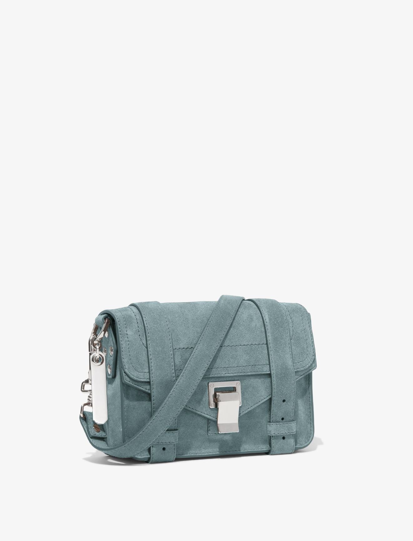 Proenza Schouler Suede PS1 Mini Crossbody Faded Turquoise