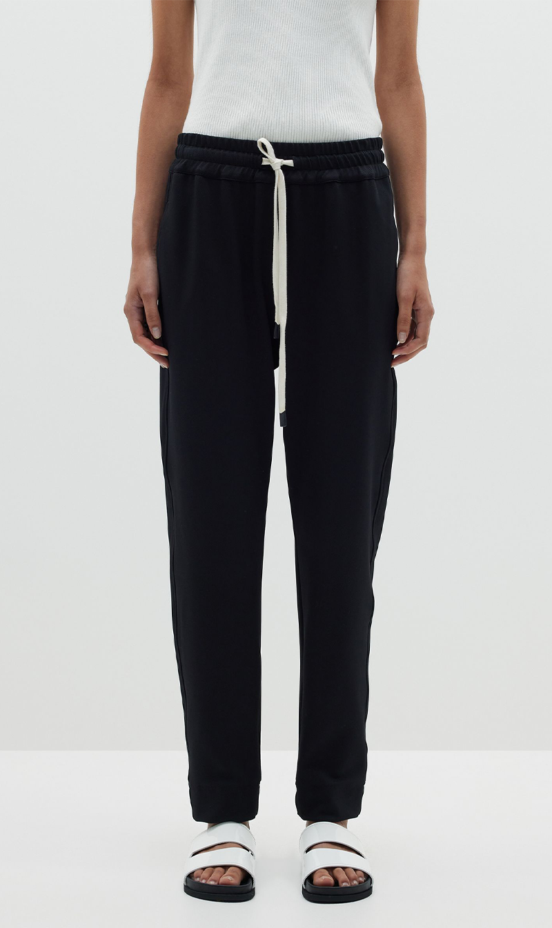 Bassike | Stretch Twill Tapered Pant - Black