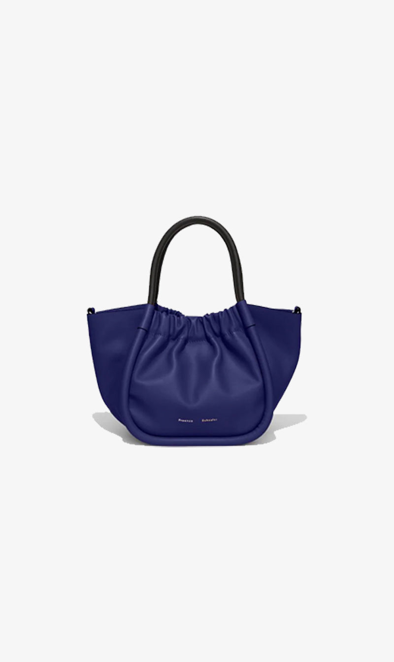 Blue ruched online bag