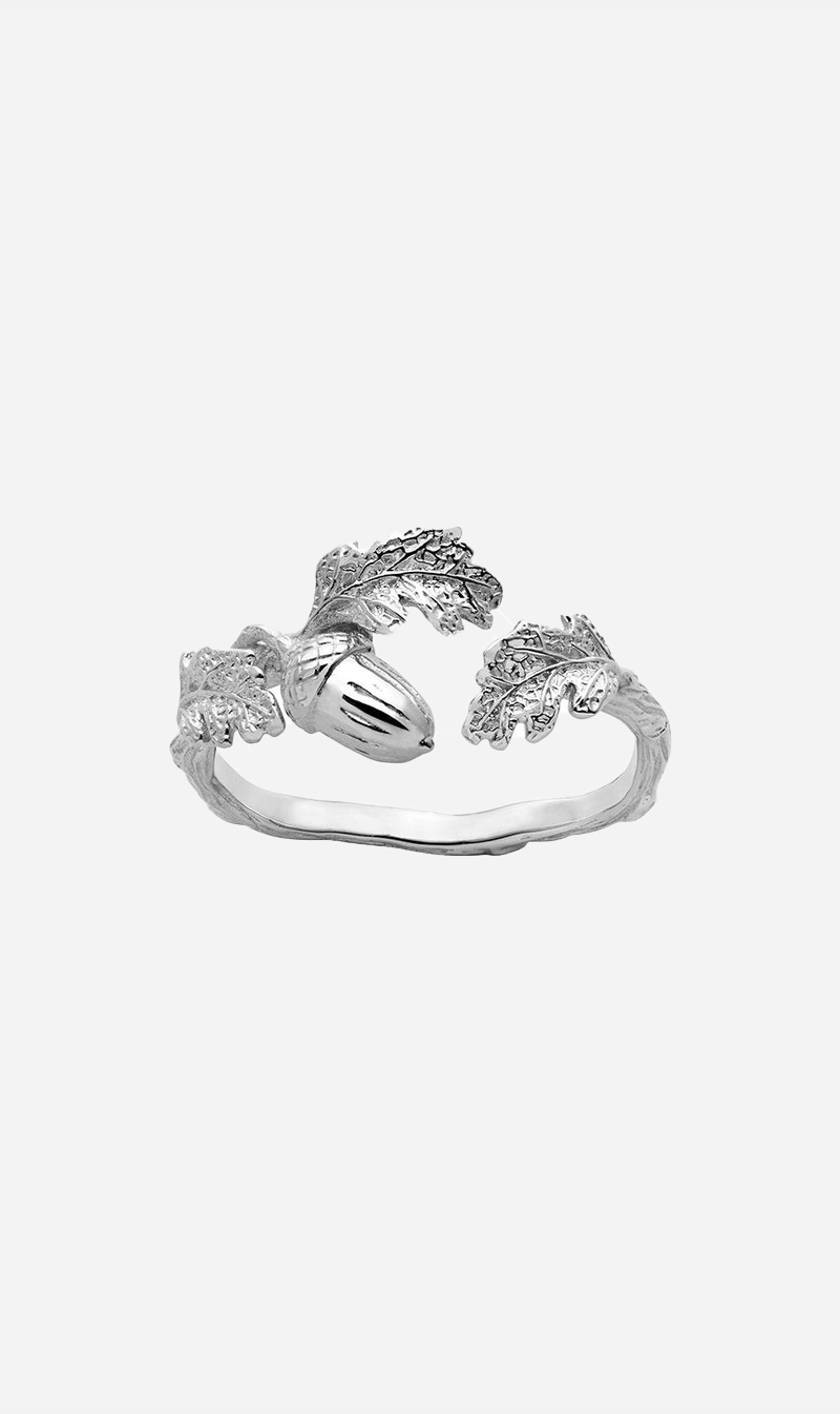 Karen Walker Acorn Leaf Ring Silver Sisters Co