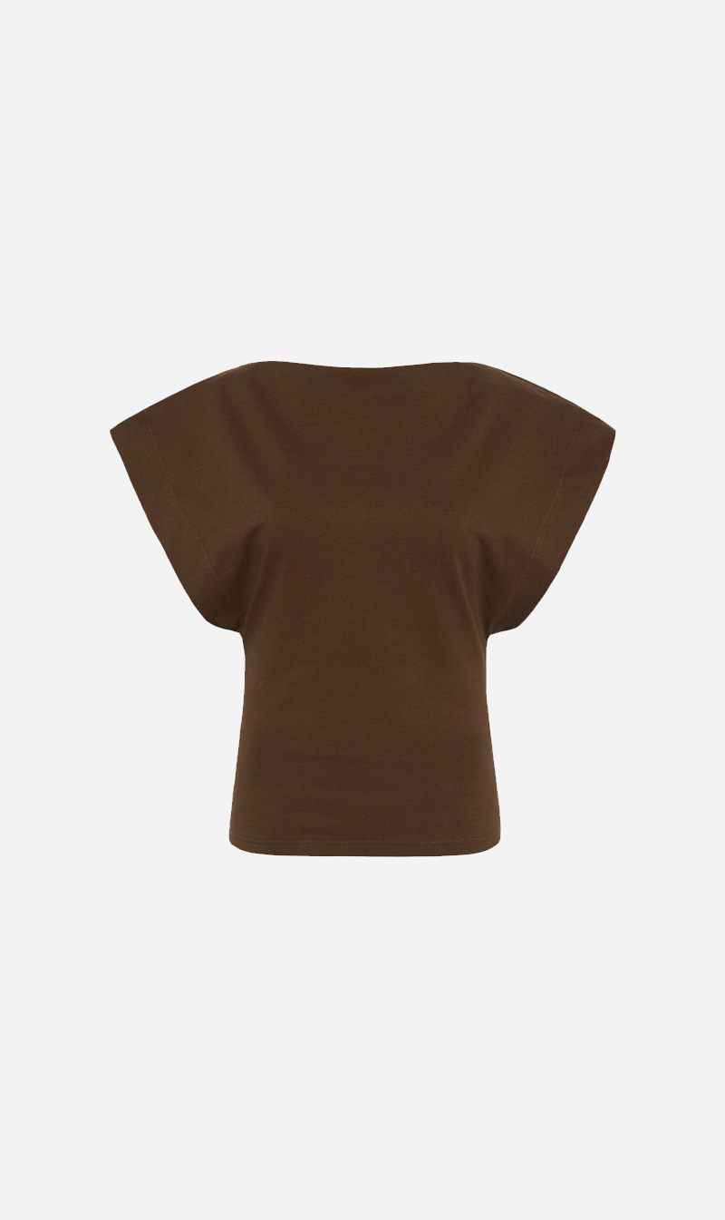 Matteau | Boat Neck Tee - Cacao