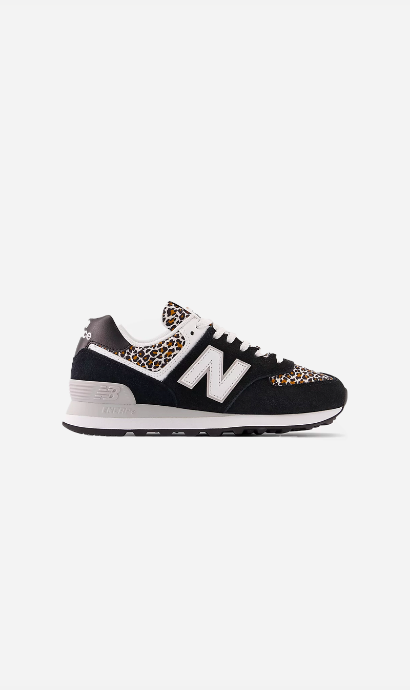 New balance 574 leopard black deals