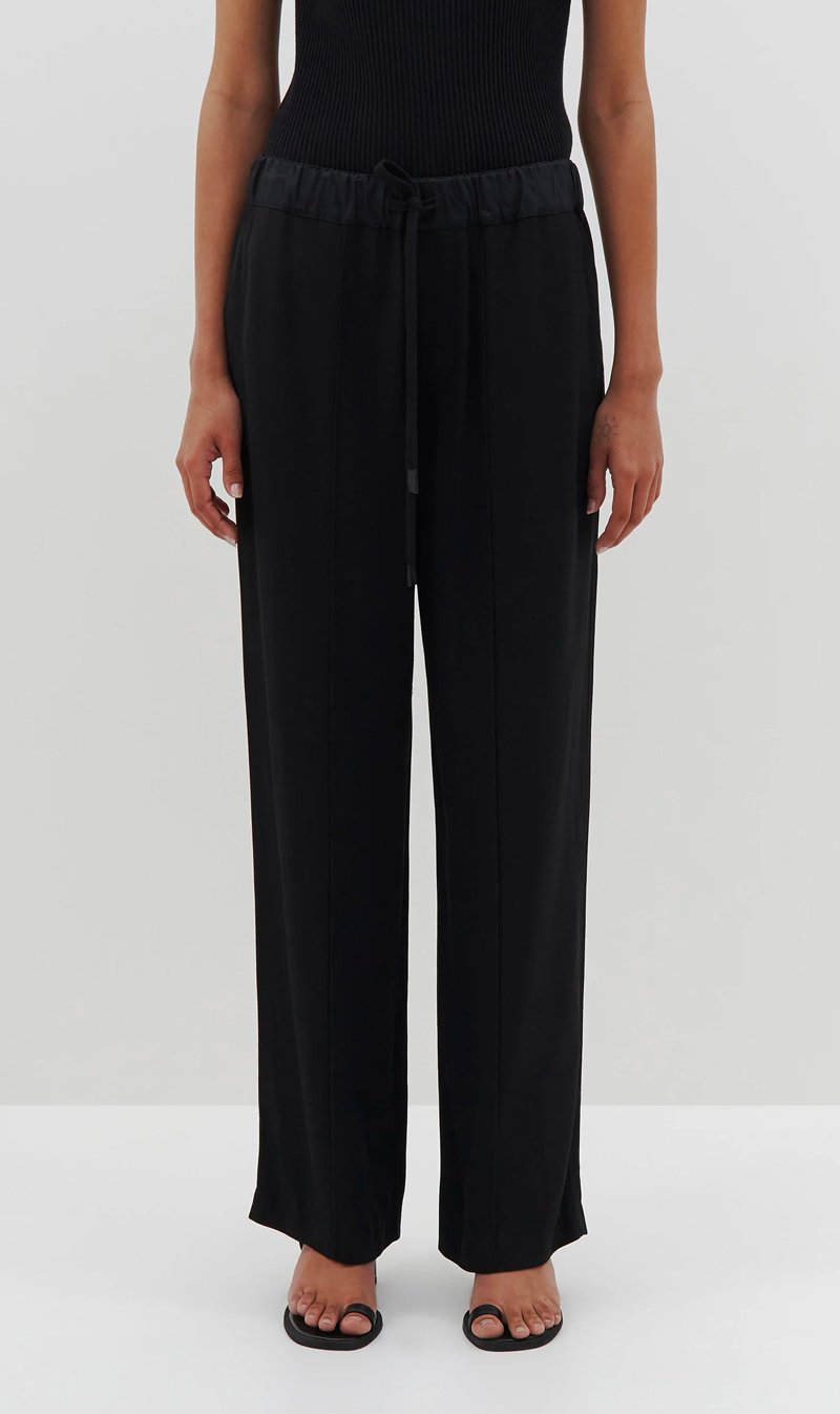Bassike | Poplin Detail Tailored Pant - Black