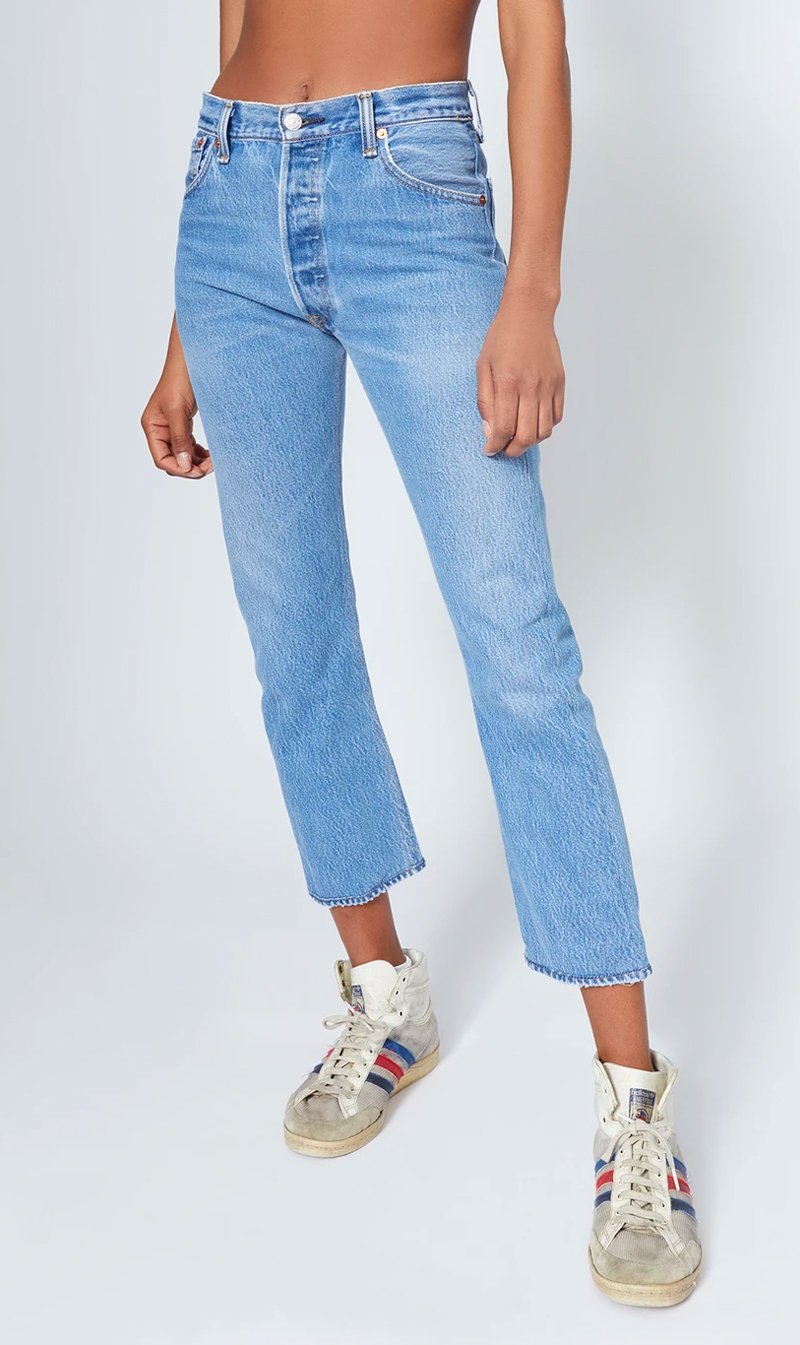 Re Done Womens Jeans RE/DONE | High Rise Ankle Crop - Indigo