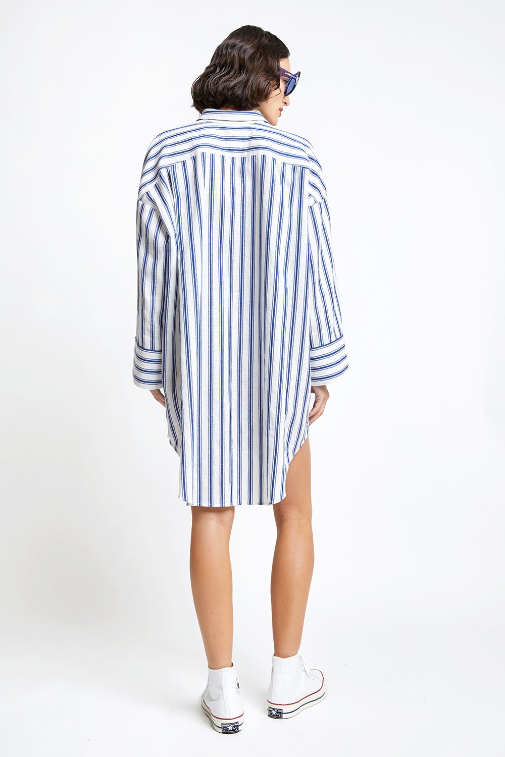 Karen Walker | Sun Shirt Dress - Off White/Navy