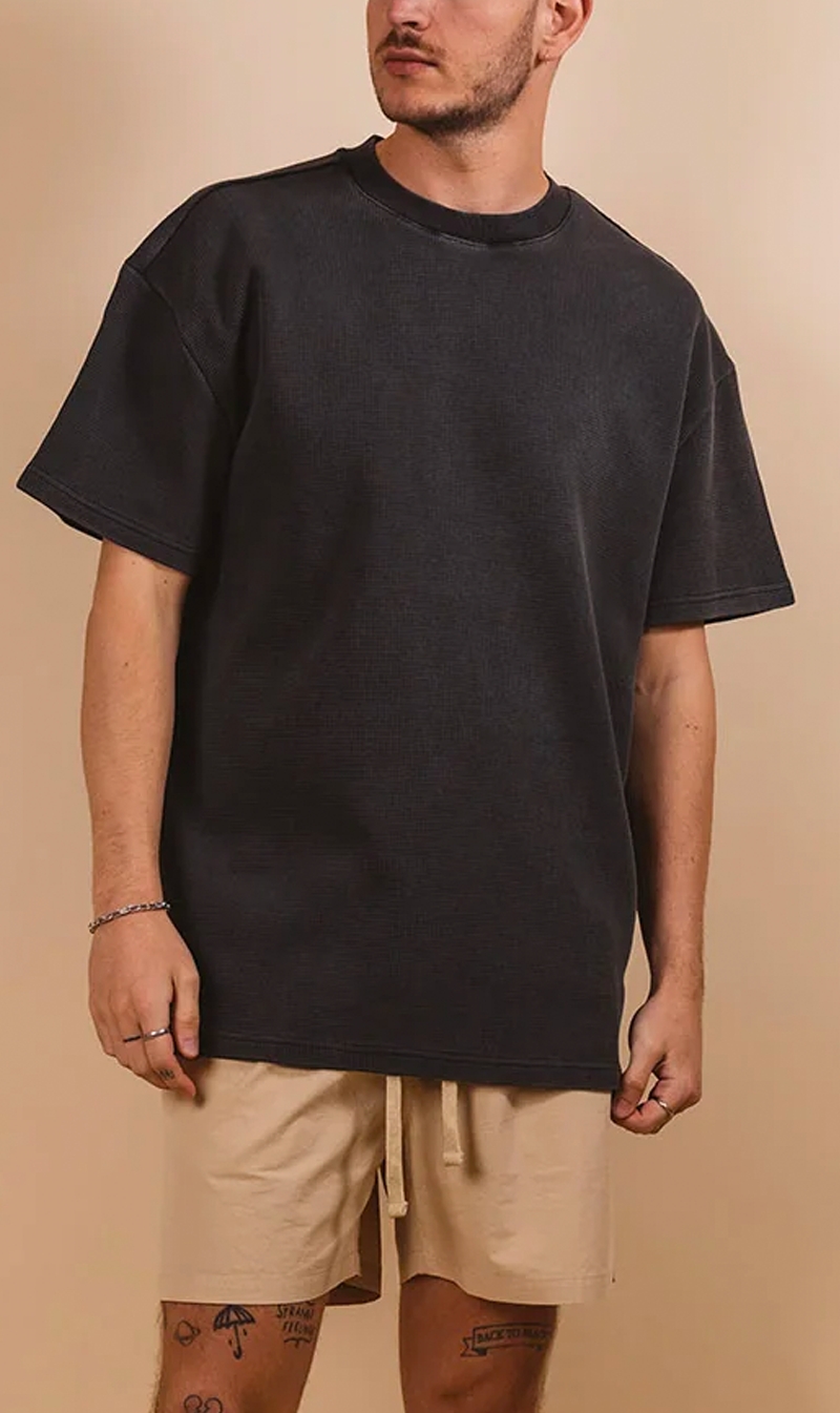 Kore Studios | Offside Waffle Tee - Charcoal