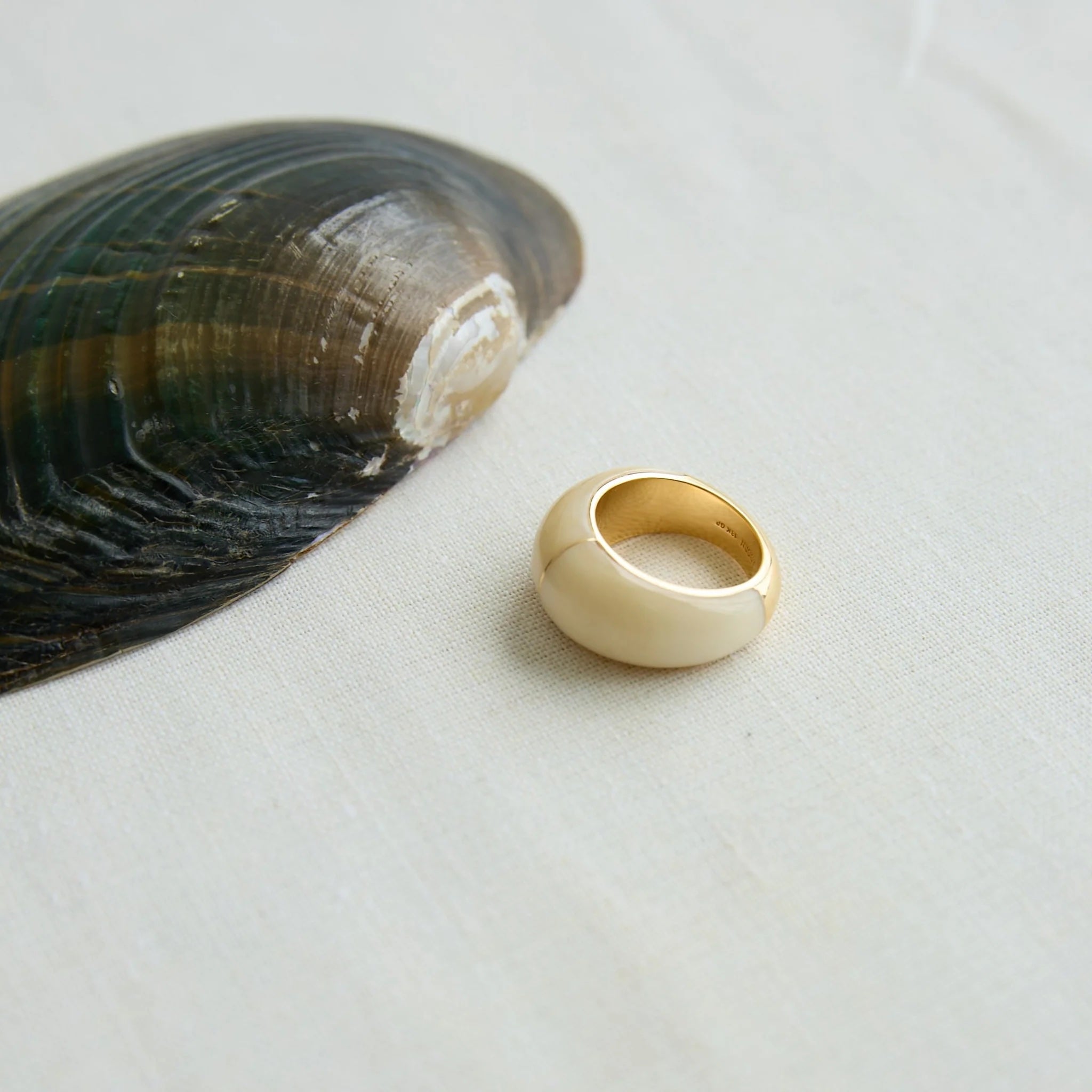 Adorn | Moon Ring - Natural Bone