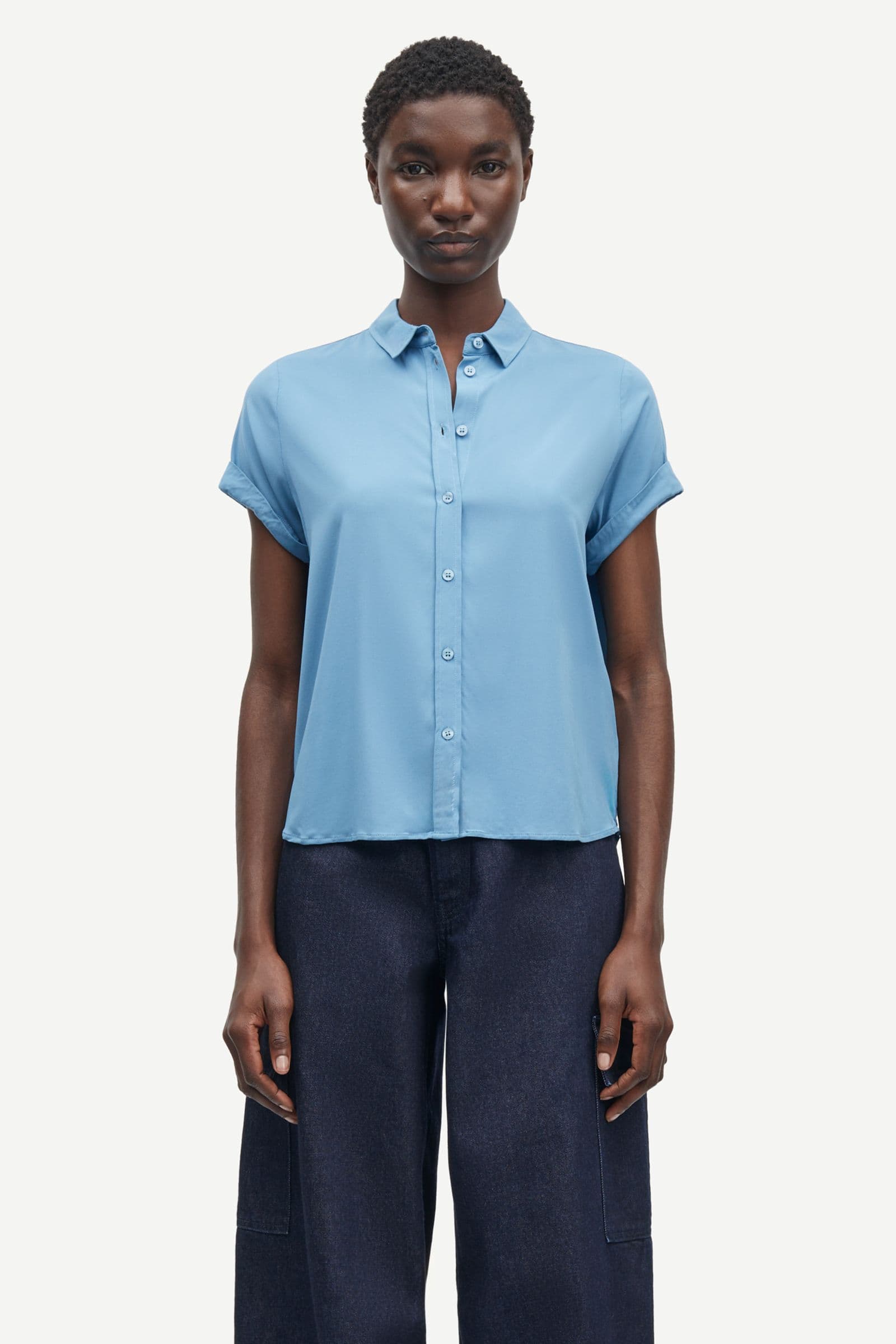 Samsoe Samsoe | Majan Short Sleeve Shirt - Blue Heaven