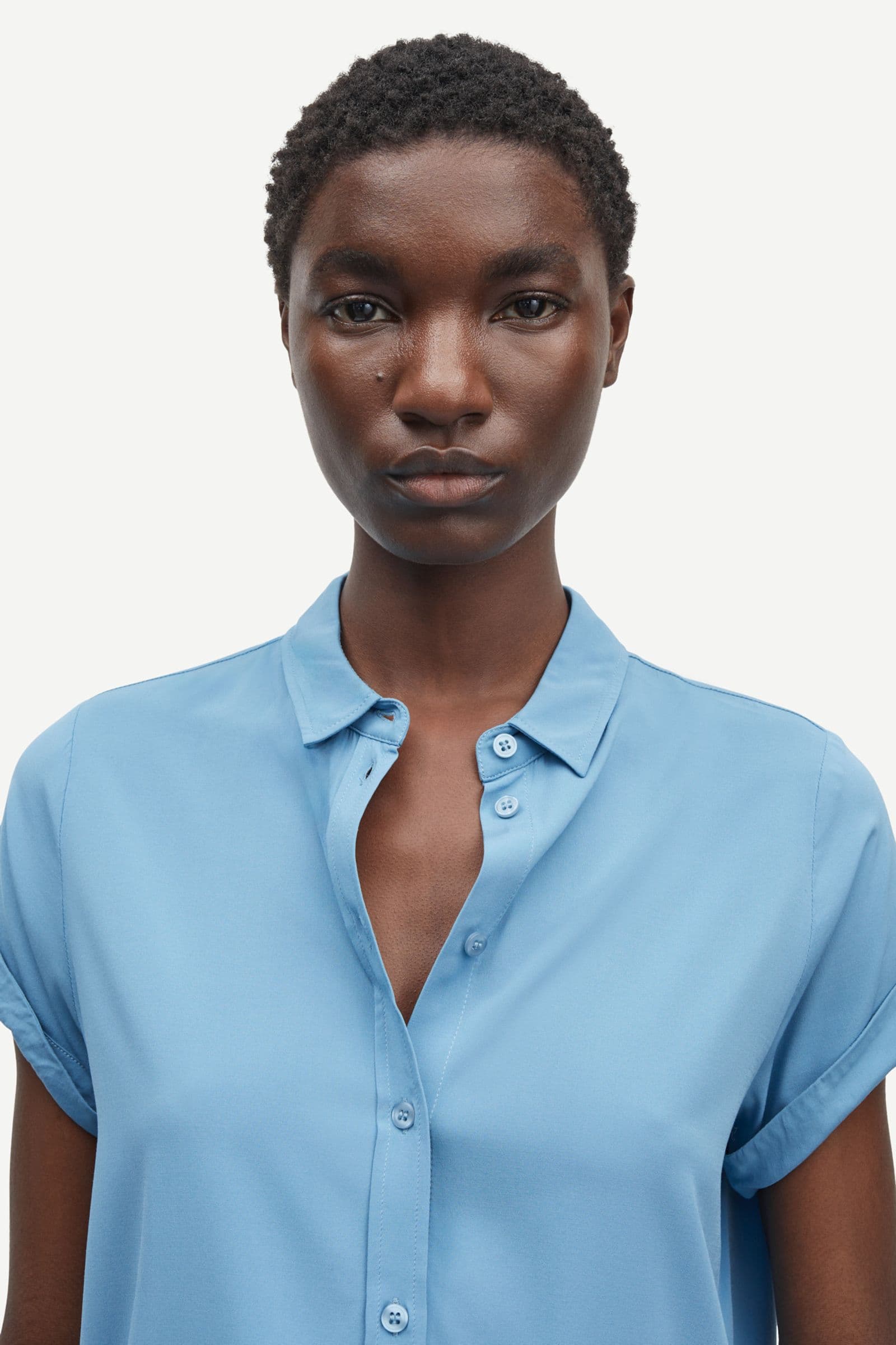 Samsoe Samsoe | Majan Short Sleeve Shirt - Blue Heaven