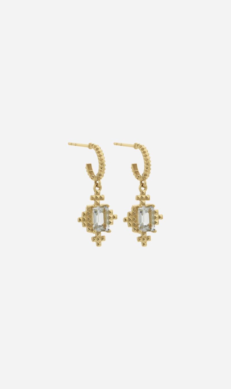 Zoe & Morgan | Reya Earrings - Gold White Topaz