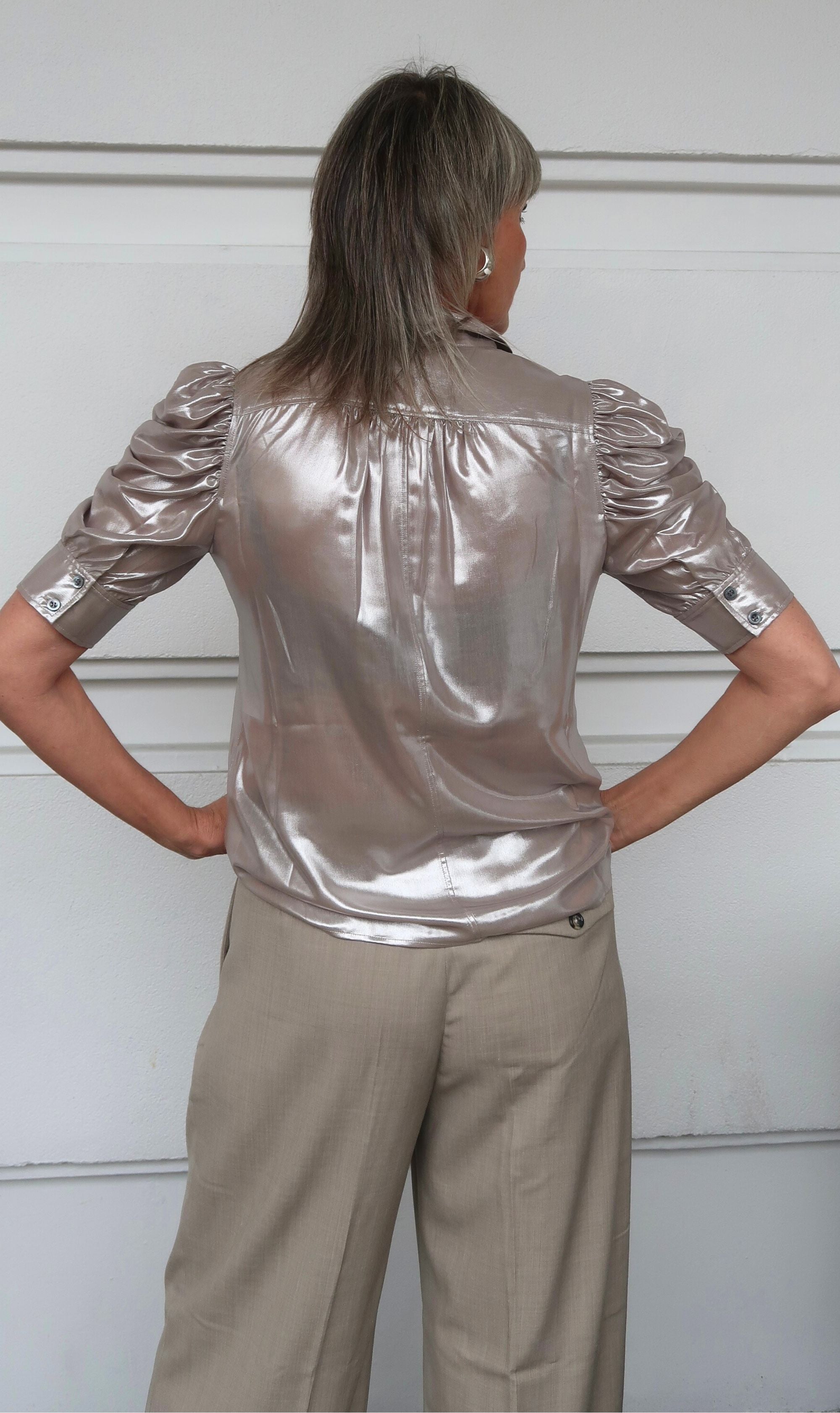 Frame | Gillian Top - Silver Lame