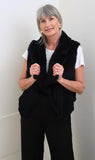 Yves Salomon | Vest 45cm Knitted Rex Rabbit - Black