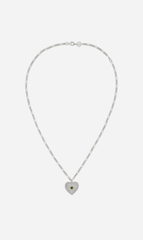 Zoe & Morgan | Brave Heart Necklce - Silver/Chrome Diopside