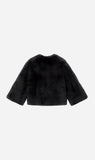 Yves Salomon | Jacket 50cm Knitted Rex Rabbit - Black