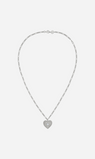 Zoe & Morgan | Brave Heart Necklce - Silver/Aquamarine