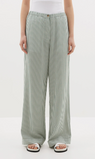 Bassike | Stripe Summer Pant - Green/White