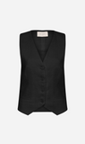 St. Agni | Tailored Linen Vest - Black