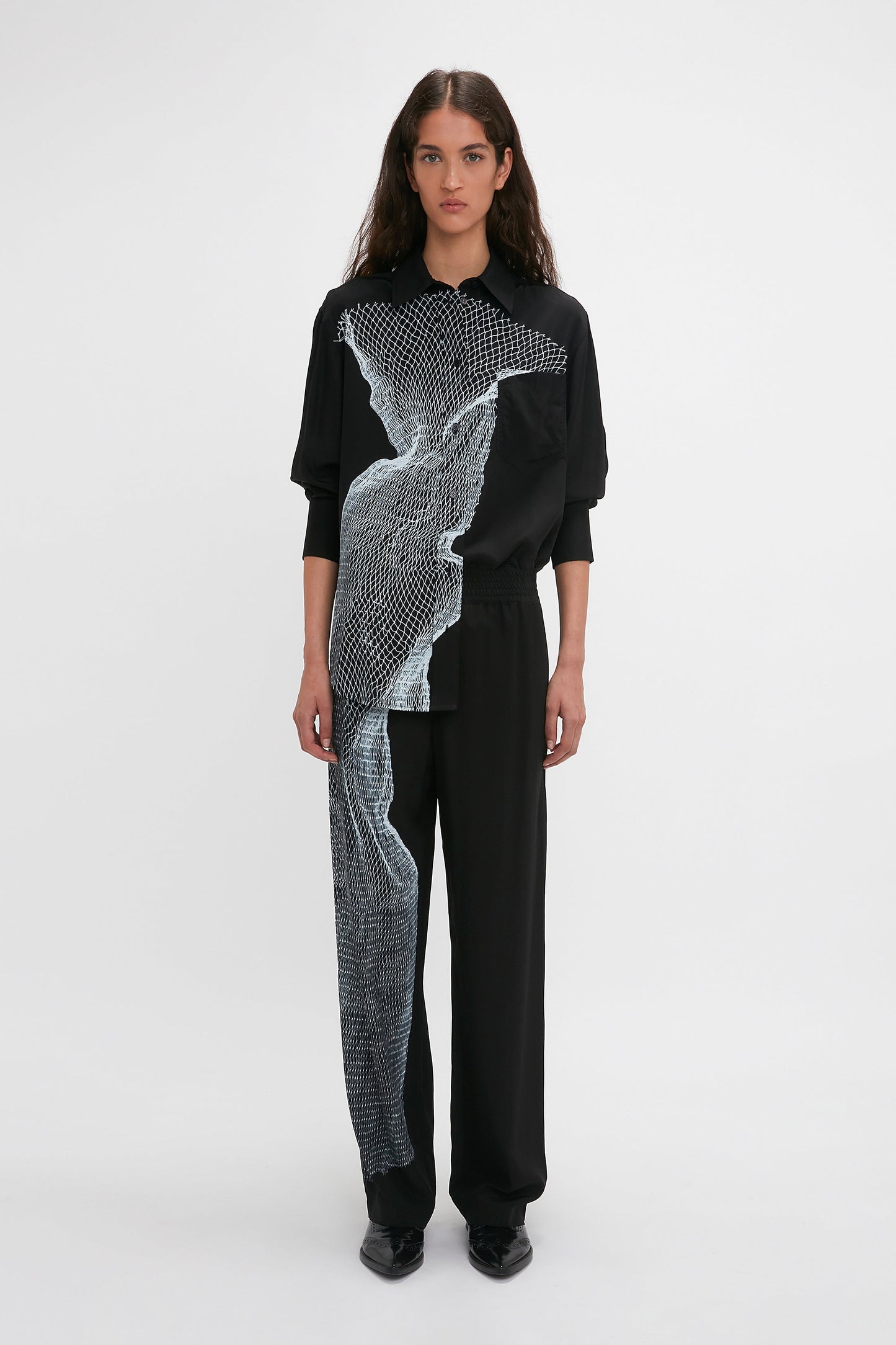 Victoria Beckham | Long Sleeve Pyjama Shirt - Black/White