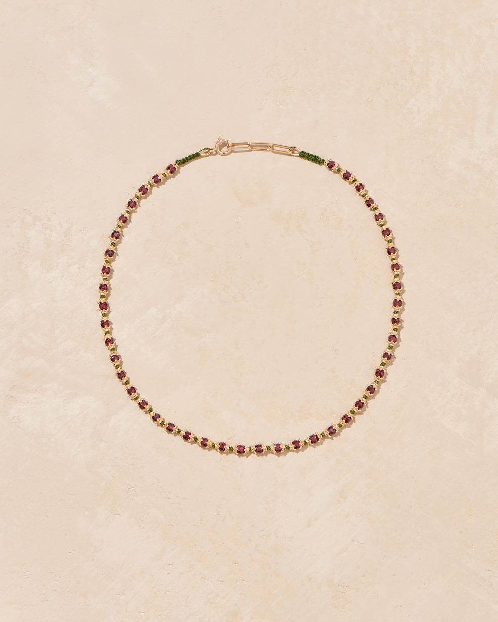 Tityaravy | Kamilah Necklace - Green / Garnet