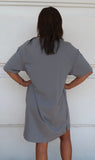 Bassike | Reverse Double Jersey Boxy Short Sleeve Dress - Dove Grey