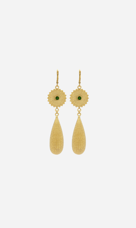 Zoe & Morgan | Sunshine Earrings - Gold/Chrome Diopside