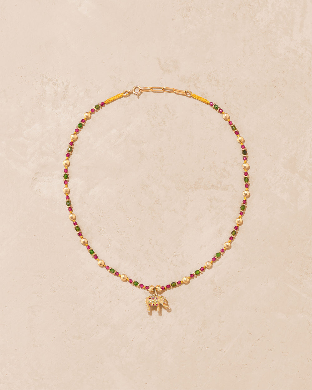 Tityaravy | Gaja Necklace - Rubellite / Diopsides