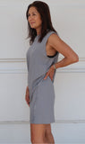 Bassike | Slouch Reverse Tank Dress - Dove Grey