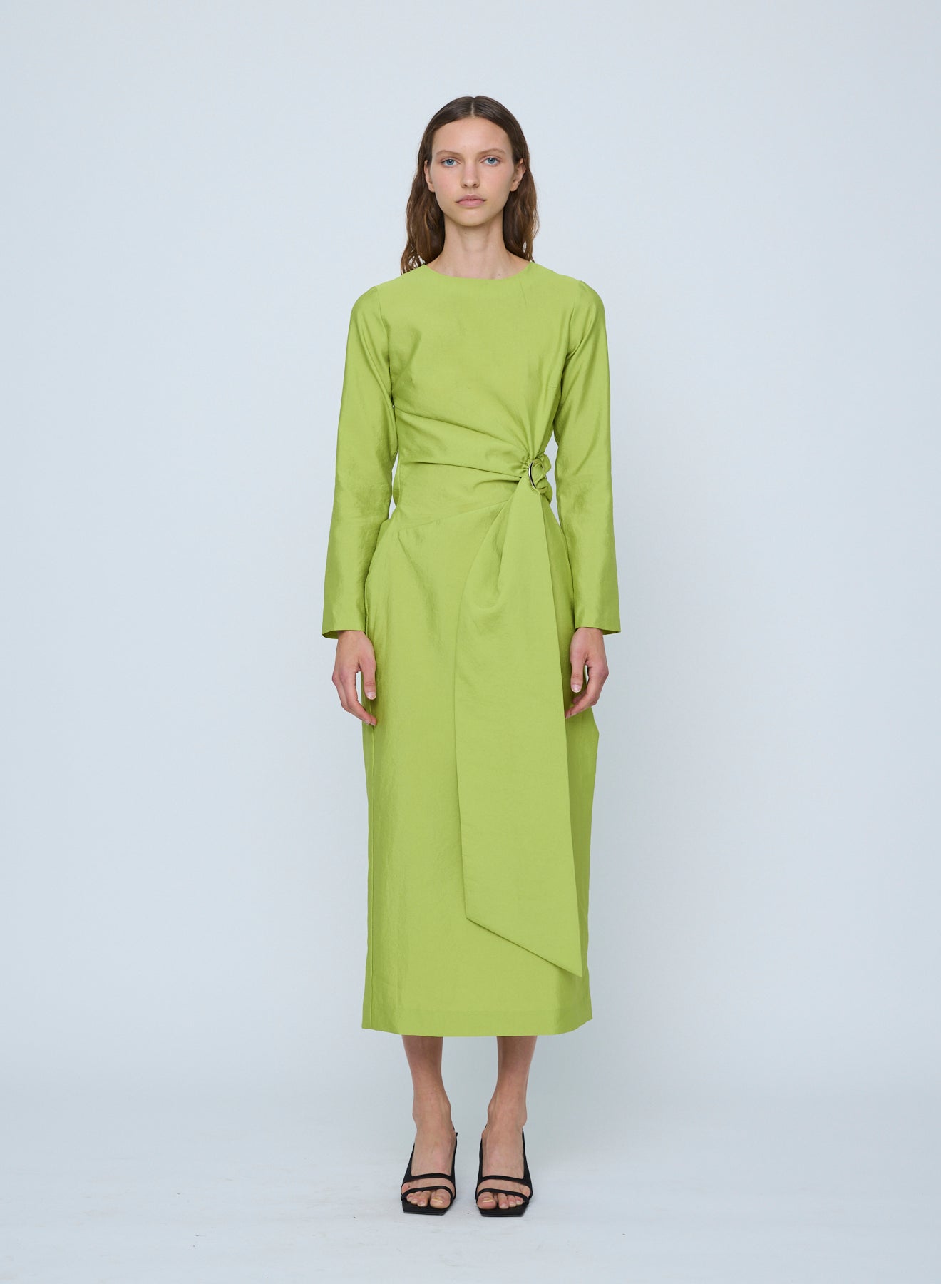 Wynn Hamlyn | Astrid Long Sleeve Maxi Dress - Acid Green