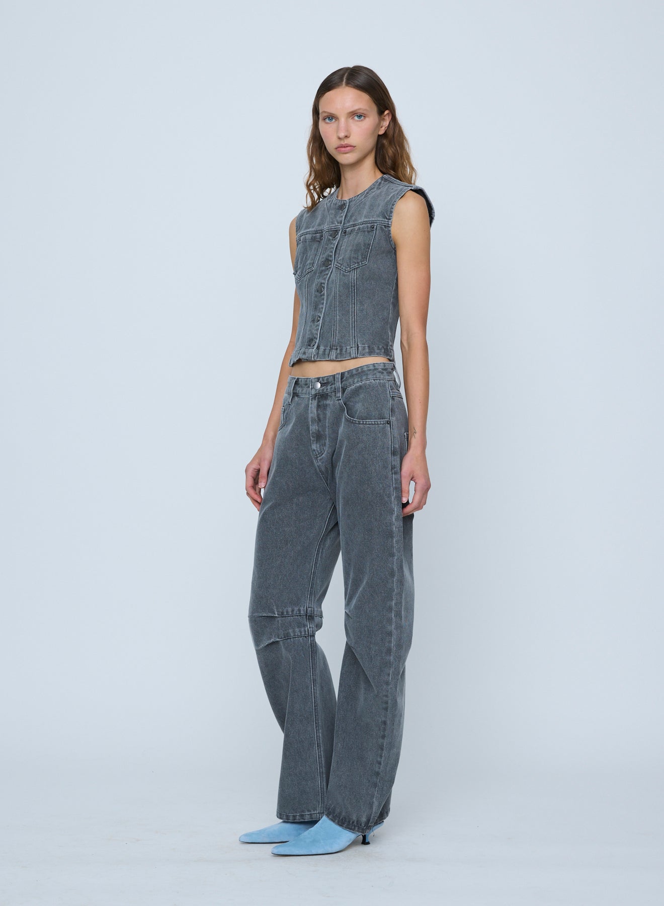 Wynn Hamlyn | Molly Denim Top - Grey