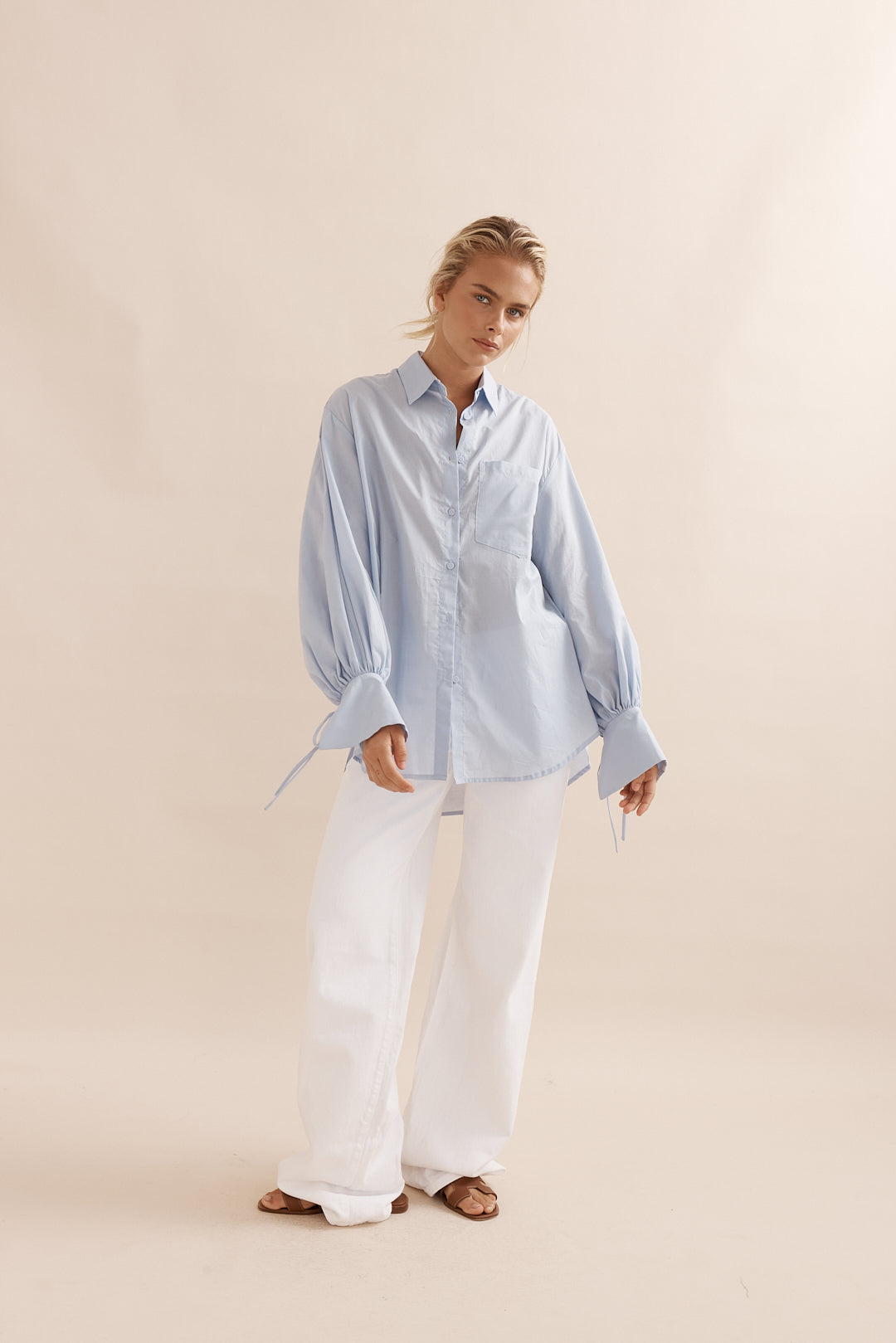 Caitlin Crisp | Sunny Beach Shirt - Sky Blue Voile