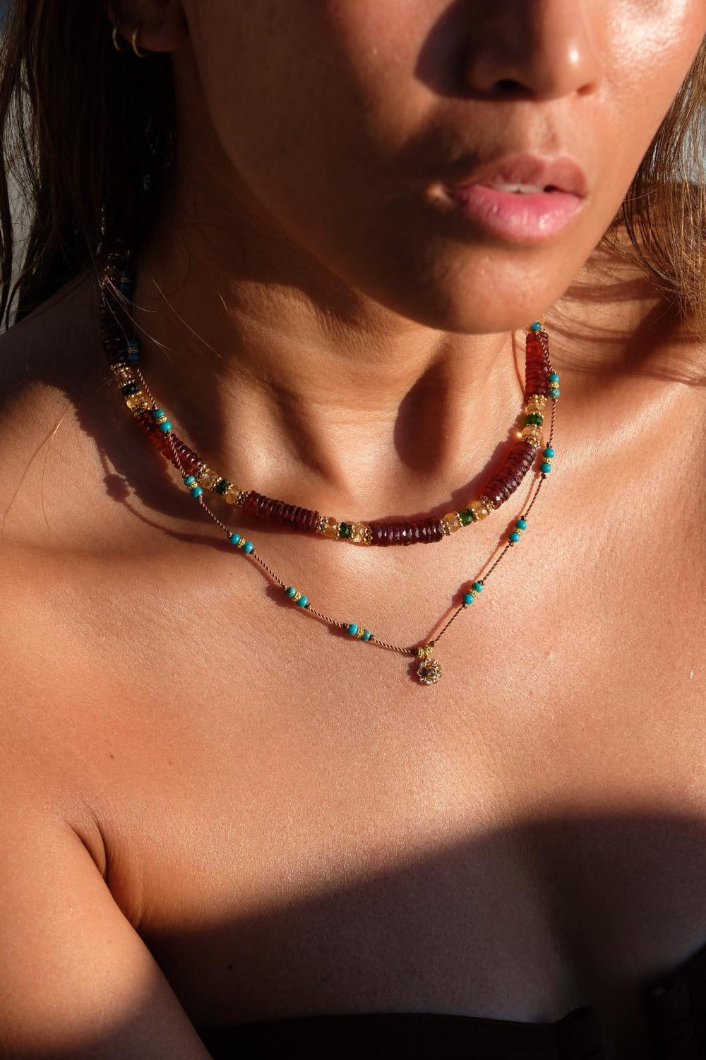 Tityaravy | Kuwa Necklace - Mozambique Garnet/Diopside/Citrine