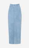 Ducie | Chicago Suede Skirt - Sky Blue