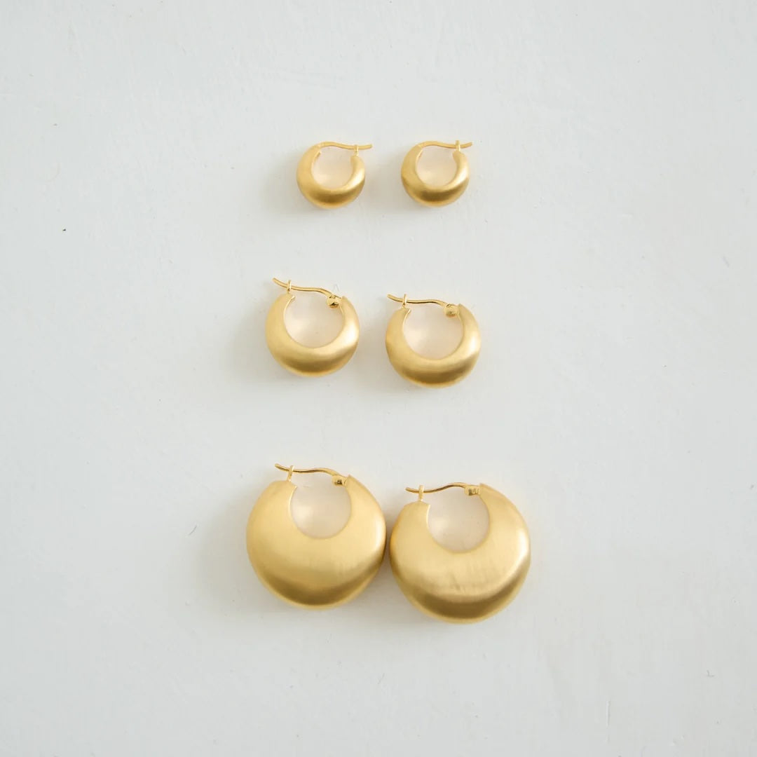 Adorn | Small Moon Drop Earring - Satin Polish