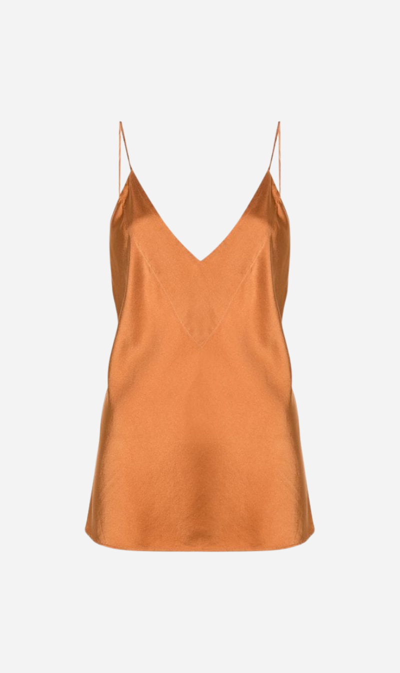 Forte Forte | Stretch Silk Satin Strappy Top - Sunset