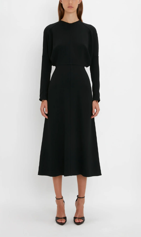 Victoria Beckham | Dolman Midi Dress - Black