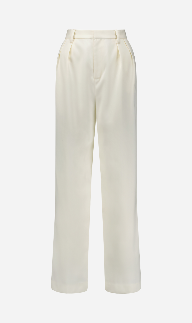 Rebe | Double Pleated Trouser - Ivory